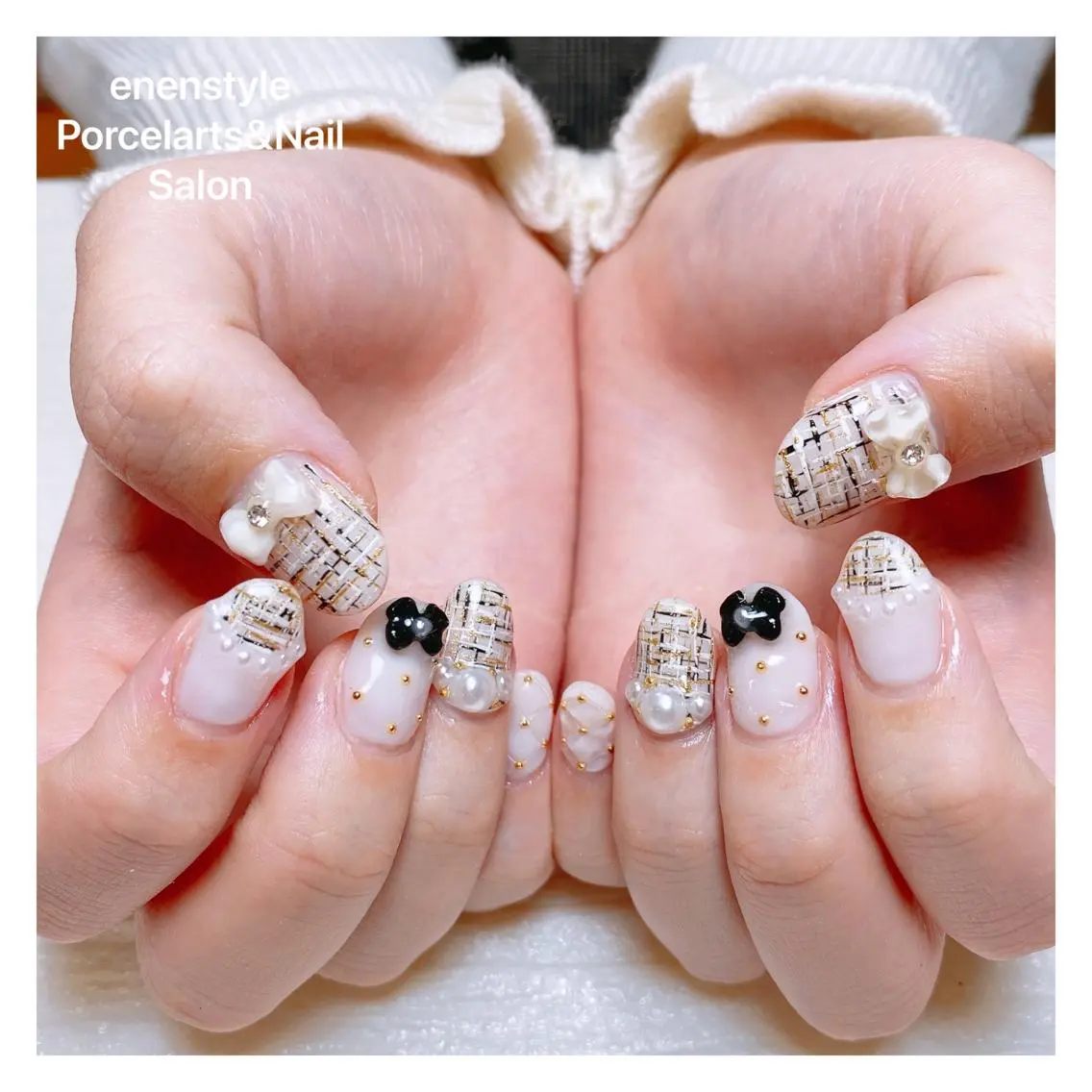 ミディアム ネイル 🐾enen style 🐾のネイルデザイン