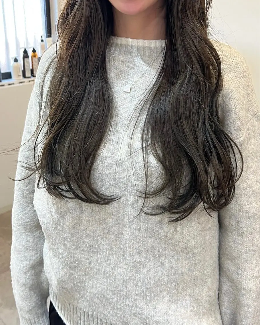 ロング カラー カット ヘアカラー トリートメント トレンドと似合わせ/ マンツーマン/西上楓のヘアスタイル