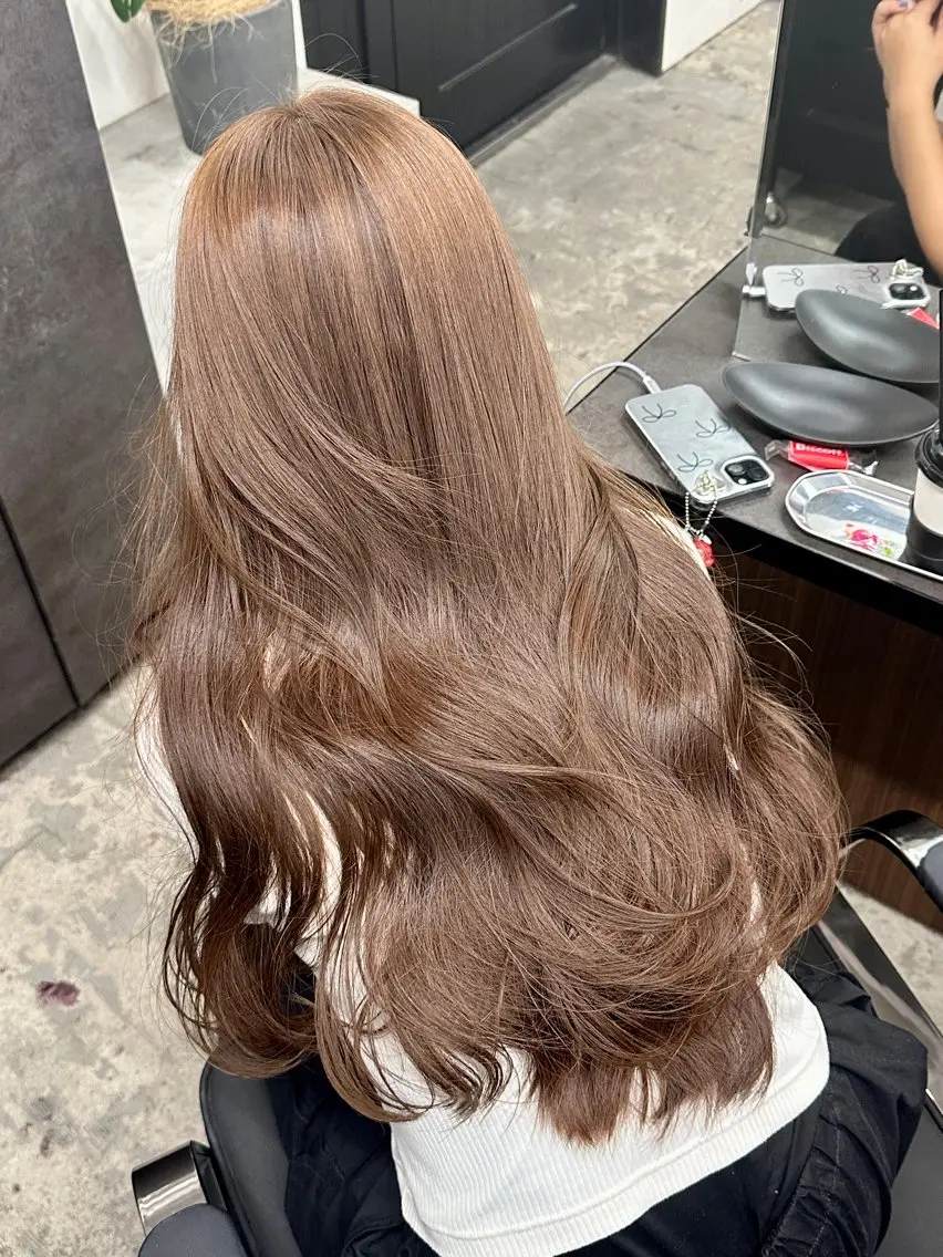 【透明感しっかり出したい方オススメ🥇】ロング~ボブ限定カット➕ブリーチなしダブルカラー➕保湿ケアの写真