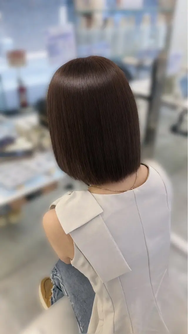 ショート ヘアカラー 💎ボブ/透明感カラ ー/𝐘𝐔𝐈🩵のヘアスタイル