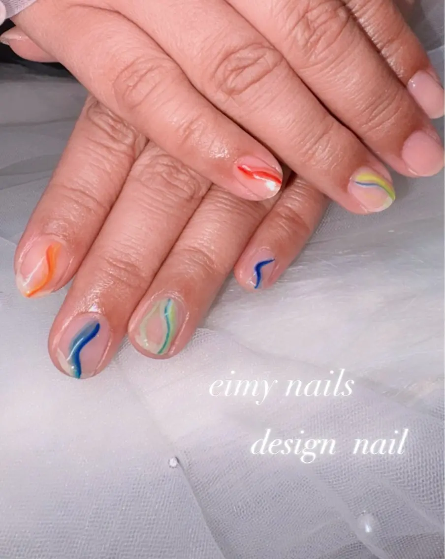 ネイル クリアネイル ビー玉ネイル ハンドネイル eimy nails♡のネイルデザイン