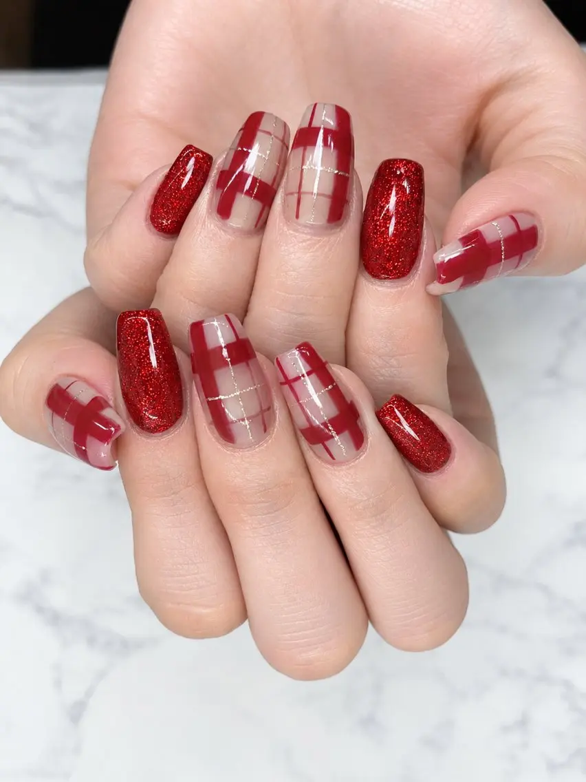 ネイル ボルドー キラキラネイル 冬ネイル SAMS NAILのネイルデザイン