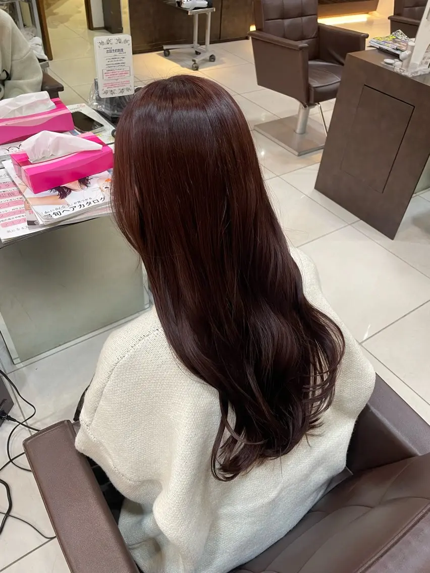 セミロング カラー ヘアカラー 🤎韓国ヘア ベージュ まゆか🤎のヘアスタイル