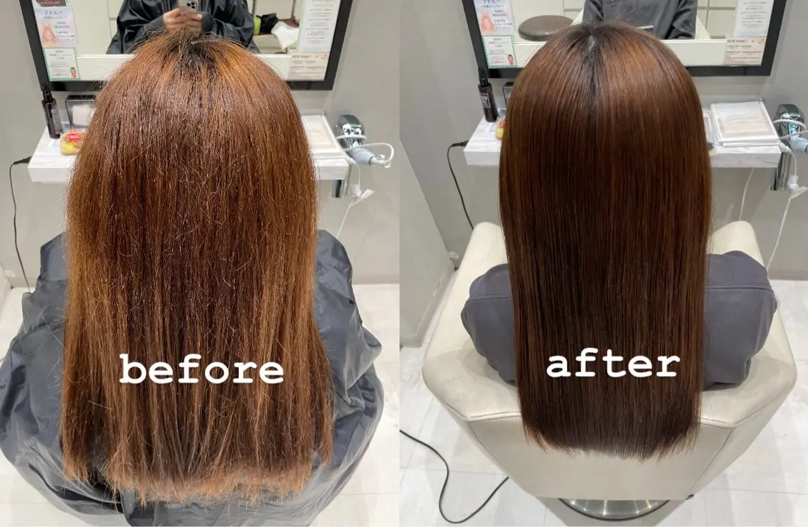 ロング パーマ くせ毛 縮毛矯正 カット 縮毛矯正 トリートメント k-twoたき✨艶感 カラー/美髪矯正のヘアスタイル
