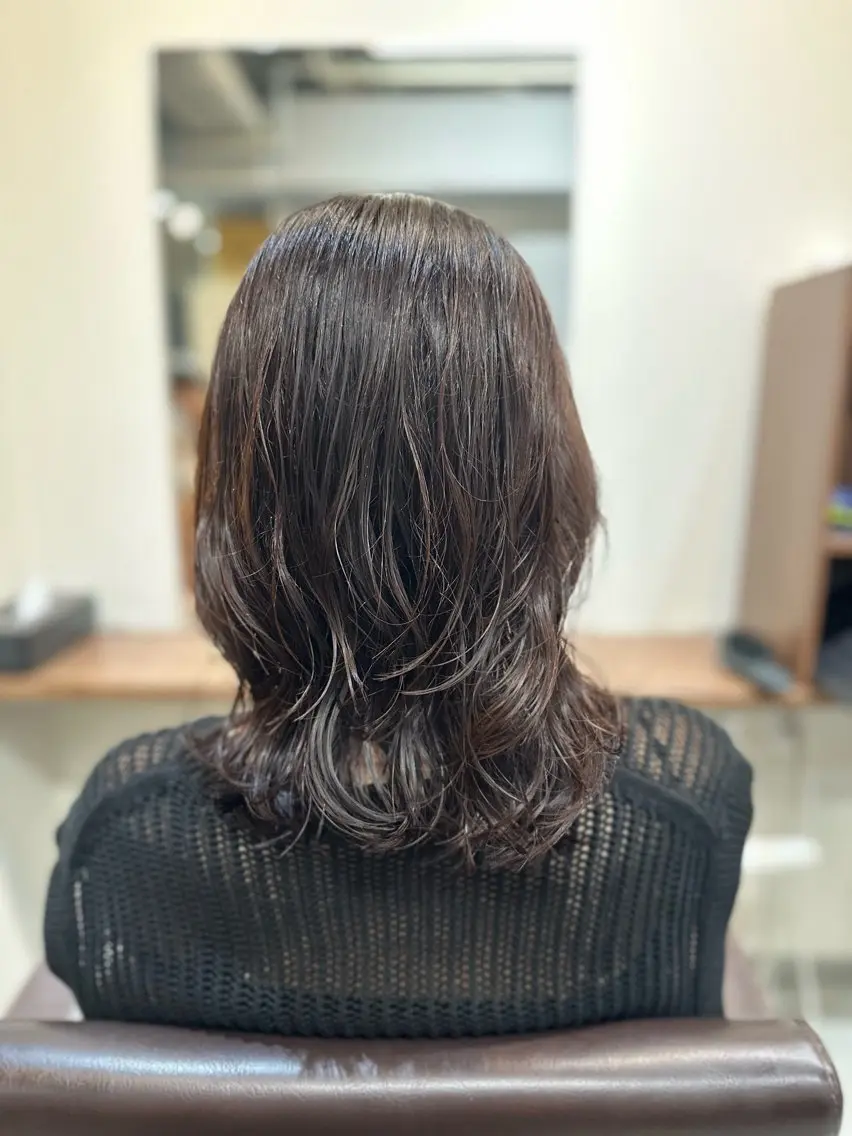 ミディアム カラー パーマ 平日オススメ✨ コスパ&タイパ✨山下のヘアスタイル