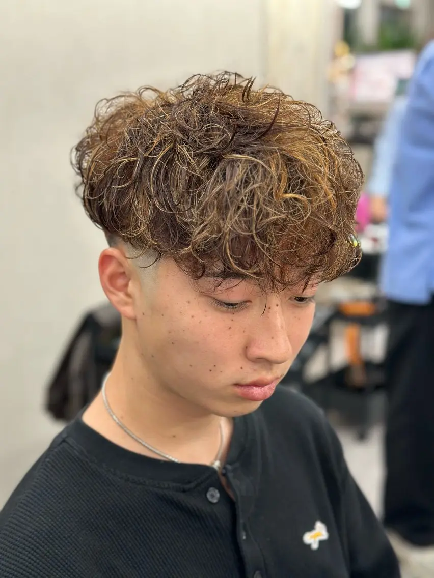 カラー パーマ メンズ メッシュパーマ支持率 ◎大宮/隼也のヘアスタイル