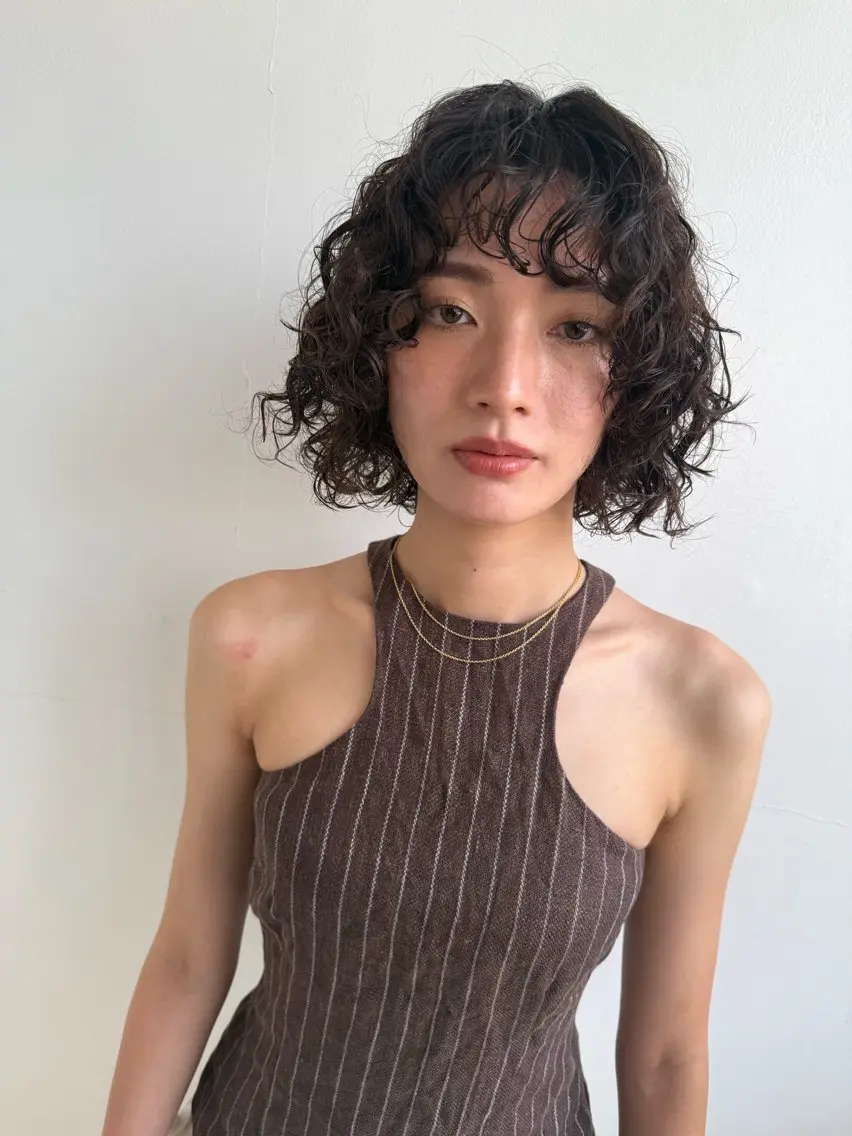 ショート パーマ ボブ 小顔カット カット パーマ トリートメント 似合わせ特化❤️ カット/パーマ/梅田のヘアスタイル