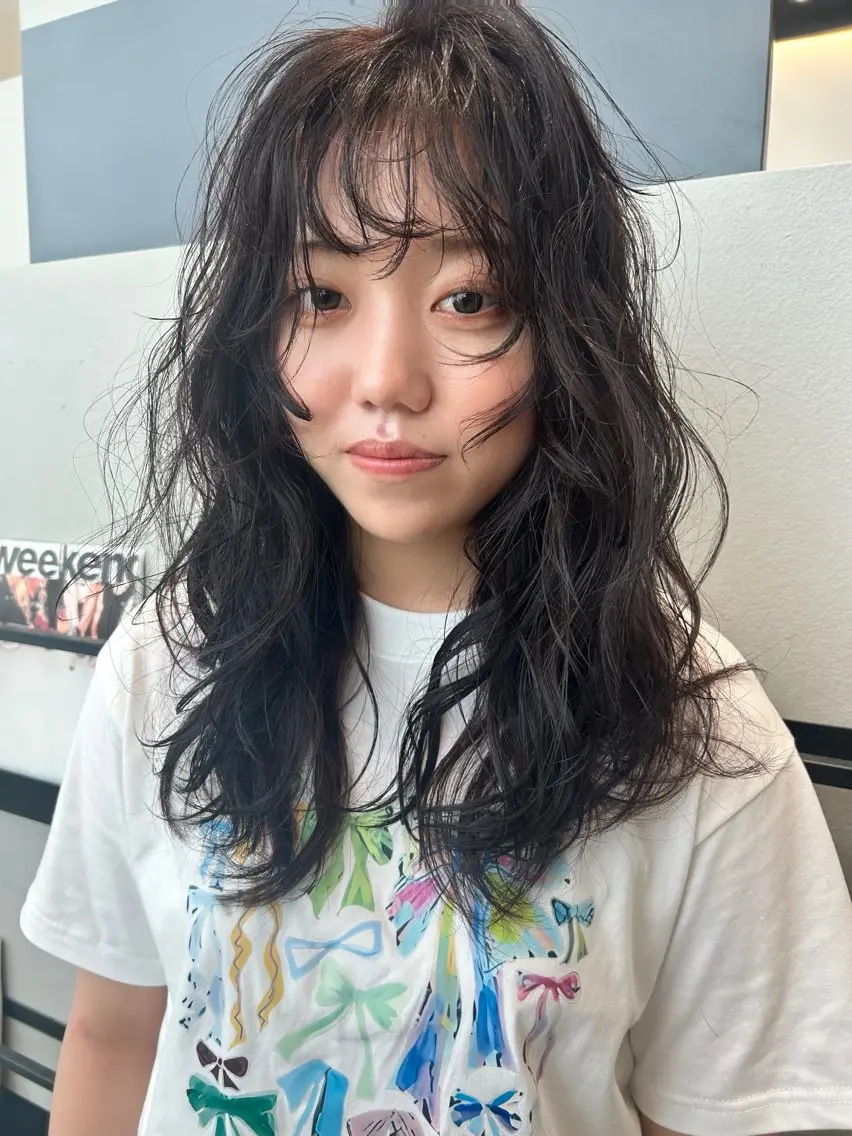 ロング パーマ カット パーマ k-two☁あべの/ パーマ/Touaのヘアスタイル