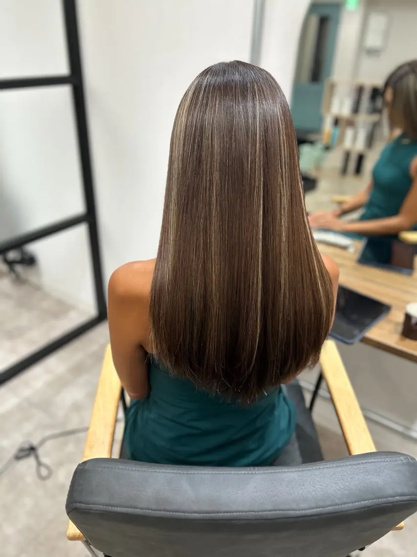 ロング カラー カット ヘアカラー トリートメント 白髪ぼかし特化美容師 古賀雄歩のヘアスタイル