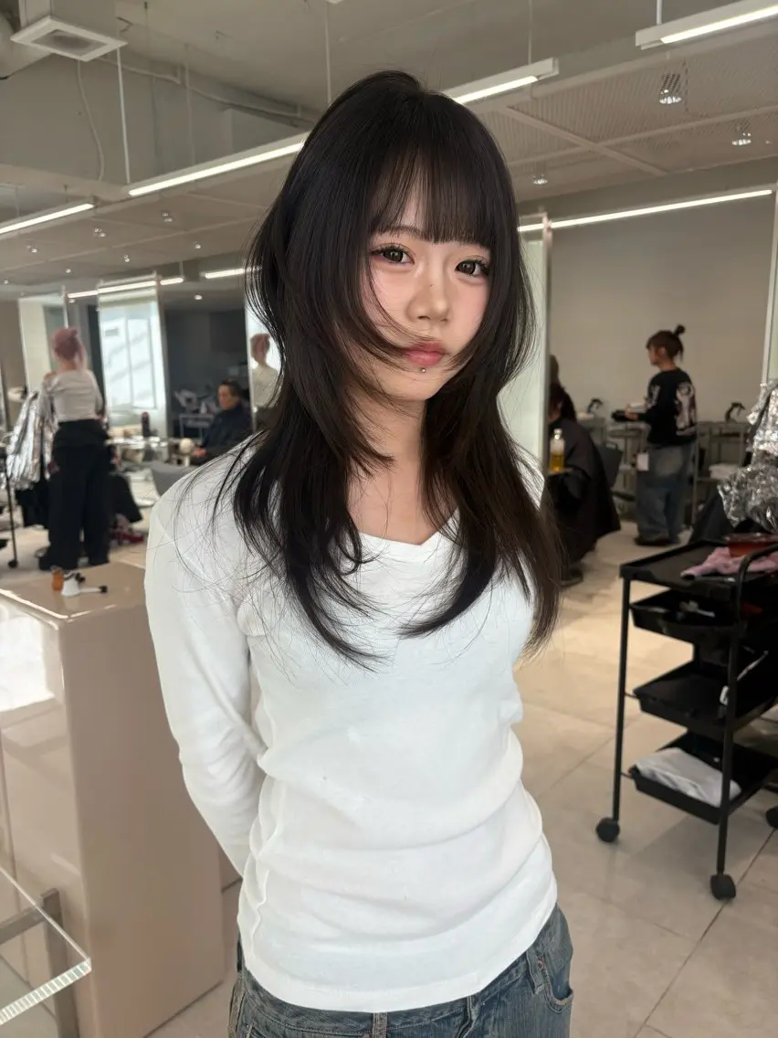 ロング カラー ハッシュカット カット ヘアカラー 海外レイヤー /NAGISAのヘアスタイル