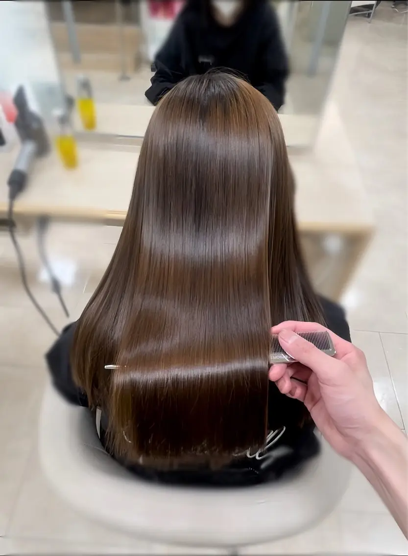 ロング シャドウパーマ／骨格 矯正カット　トモキのヘアスタイル