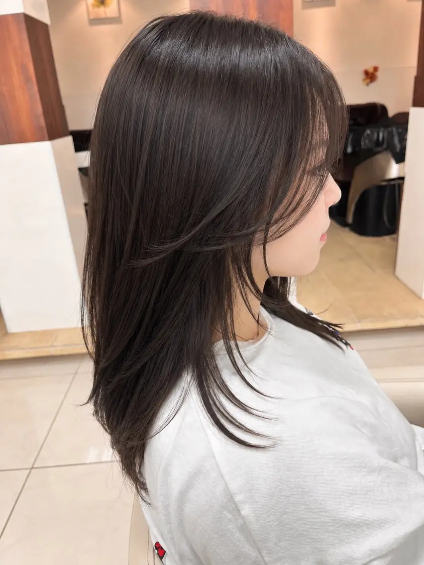 セミロング カラー ヘアアレンジ カット 韓国レイヤー/透明感 💎Tomoya💎のヘアスタイル