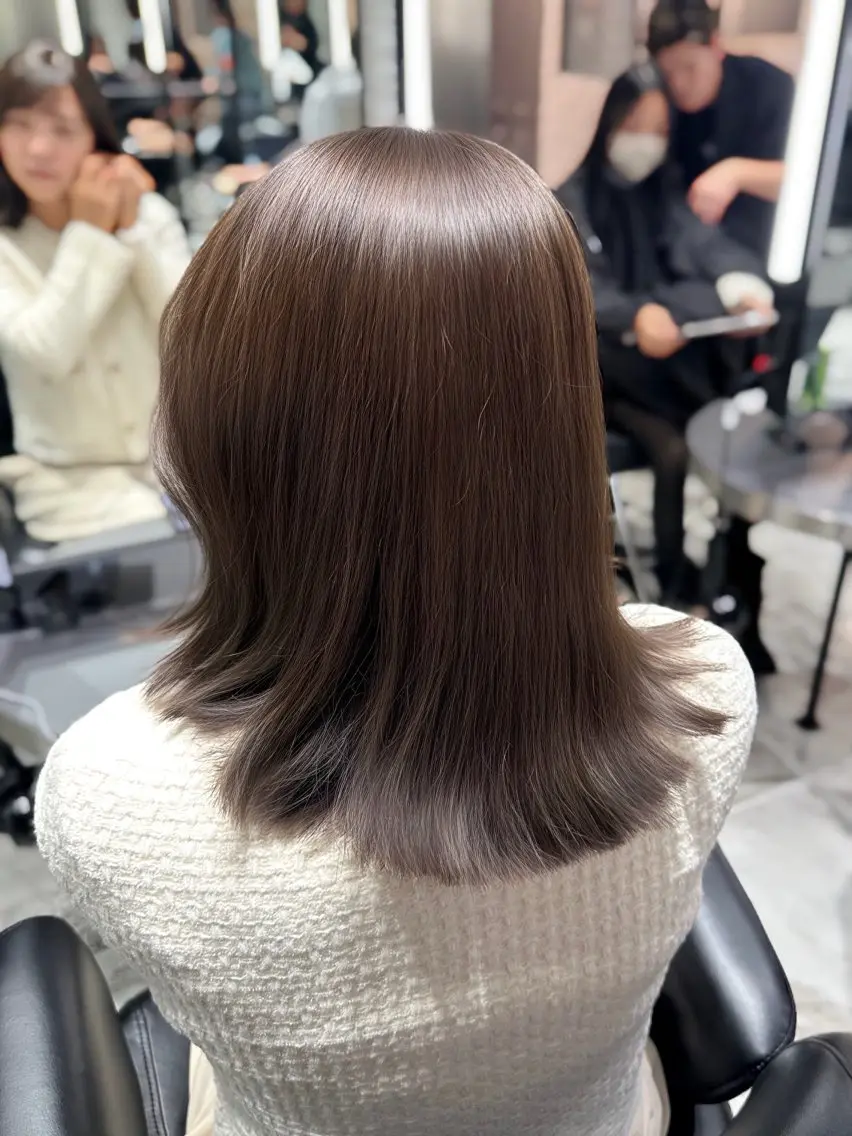 セミロング カラー ベージュカラー 髪質改善/韓国/艶髪 RISA🎀のヘアスタイル