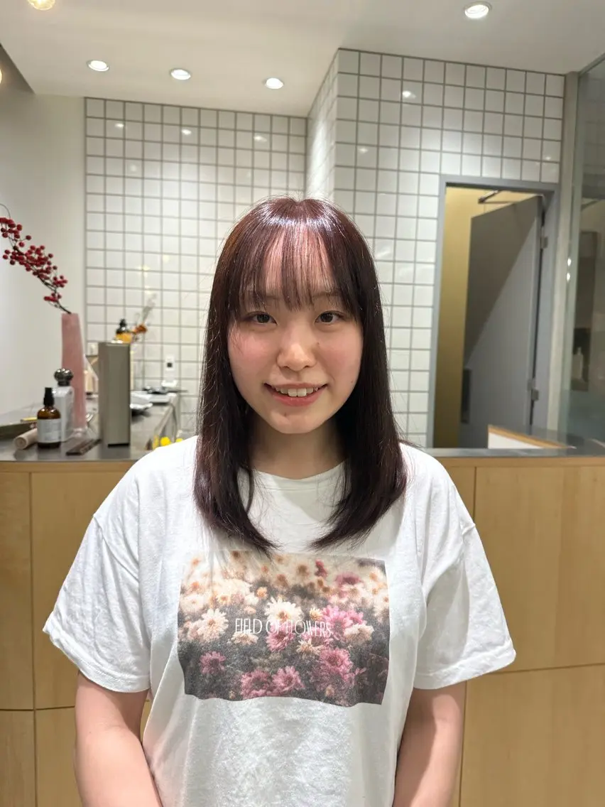 セミロング ヘアカラー 🍇透明感カラー/ カットひかる🍒のヘアスタイル