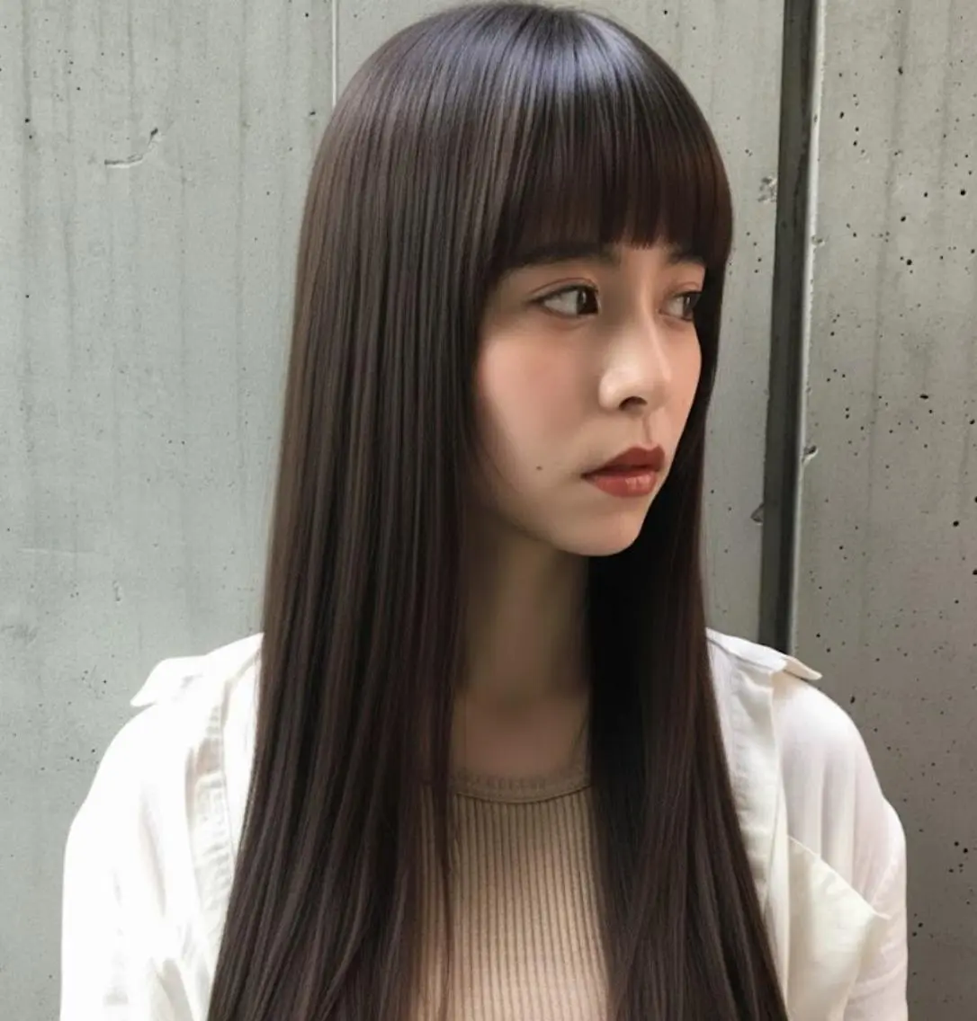 ロング ヘアサロンM新宿公式 カットカラーブリーチのヘアスタイル