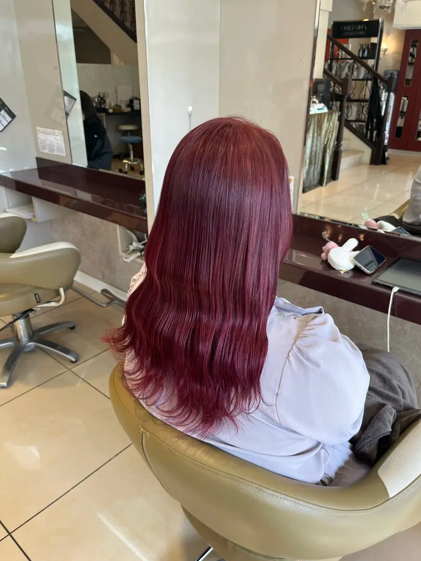 ロング カラー ヘアカラー 八重樫 夢愛のヘアスタイル