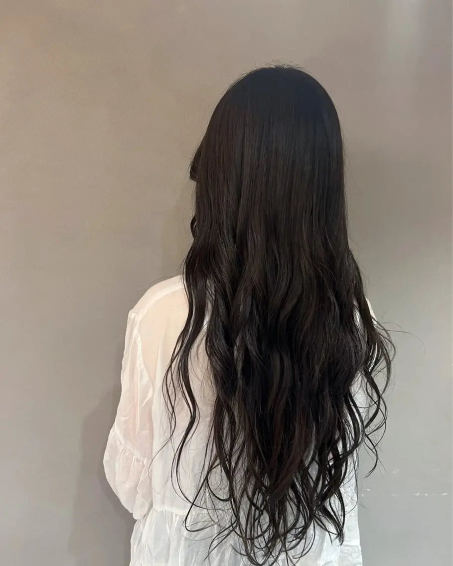 ロング カラー アッシュ オレンジ 室谷 ゆりあのヘアスタイル