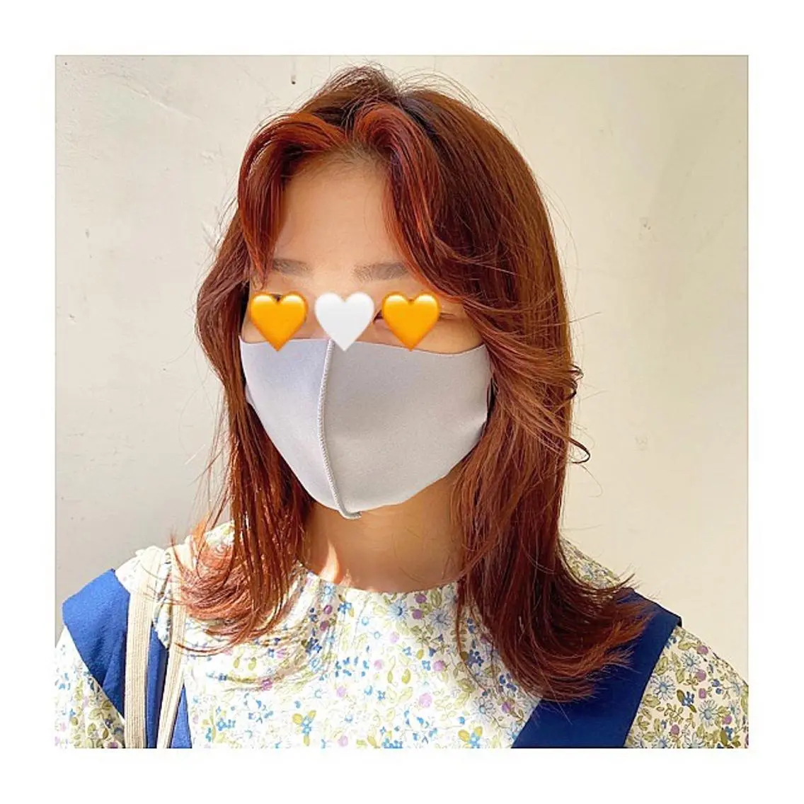 ミディアム カラー オレンジ テラコッタ 💚 nao💚のヘアスタイル