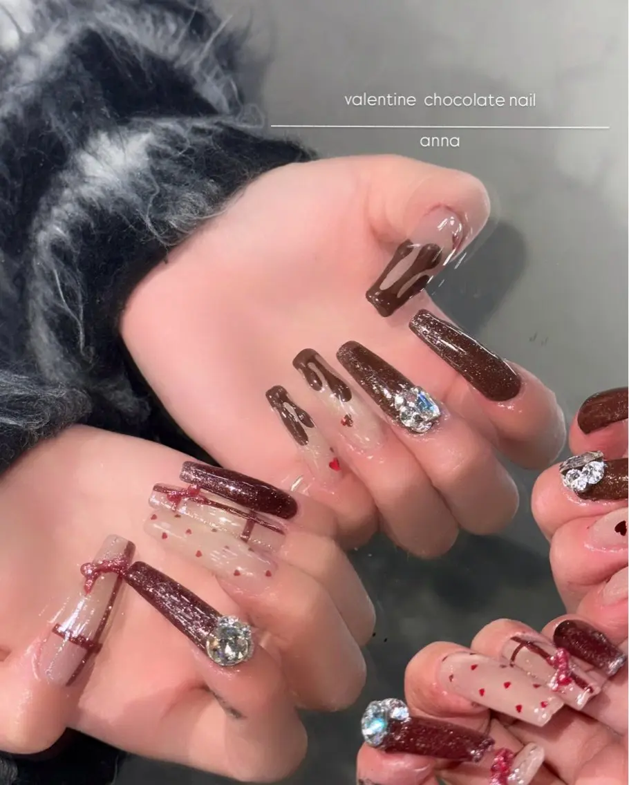 ネイル リボン バレンタイン germer. annaのネイルデザイン