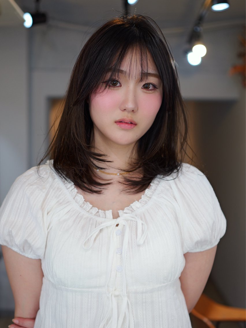 セミロング 朝賀 健人のヘアスタイル