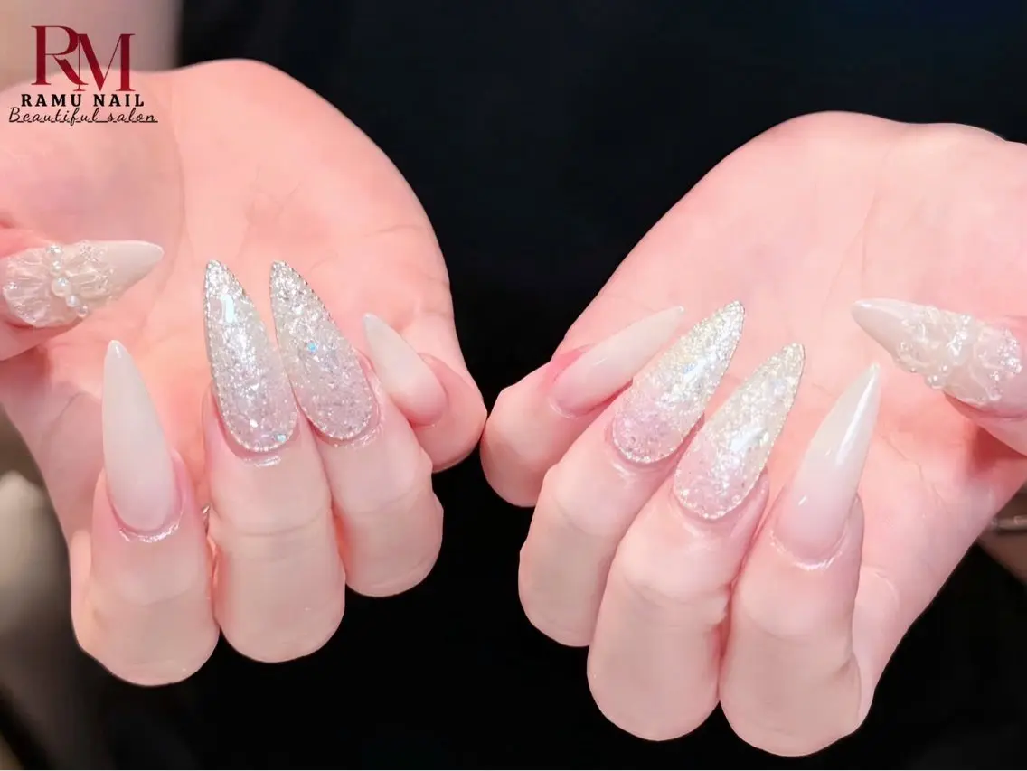 ネイル キラキラネイル マグネットネイル ミラーネイル ピンク 夏ネイル ハンドネイル RAMU Nail 恵比寿店のネイルデザイン