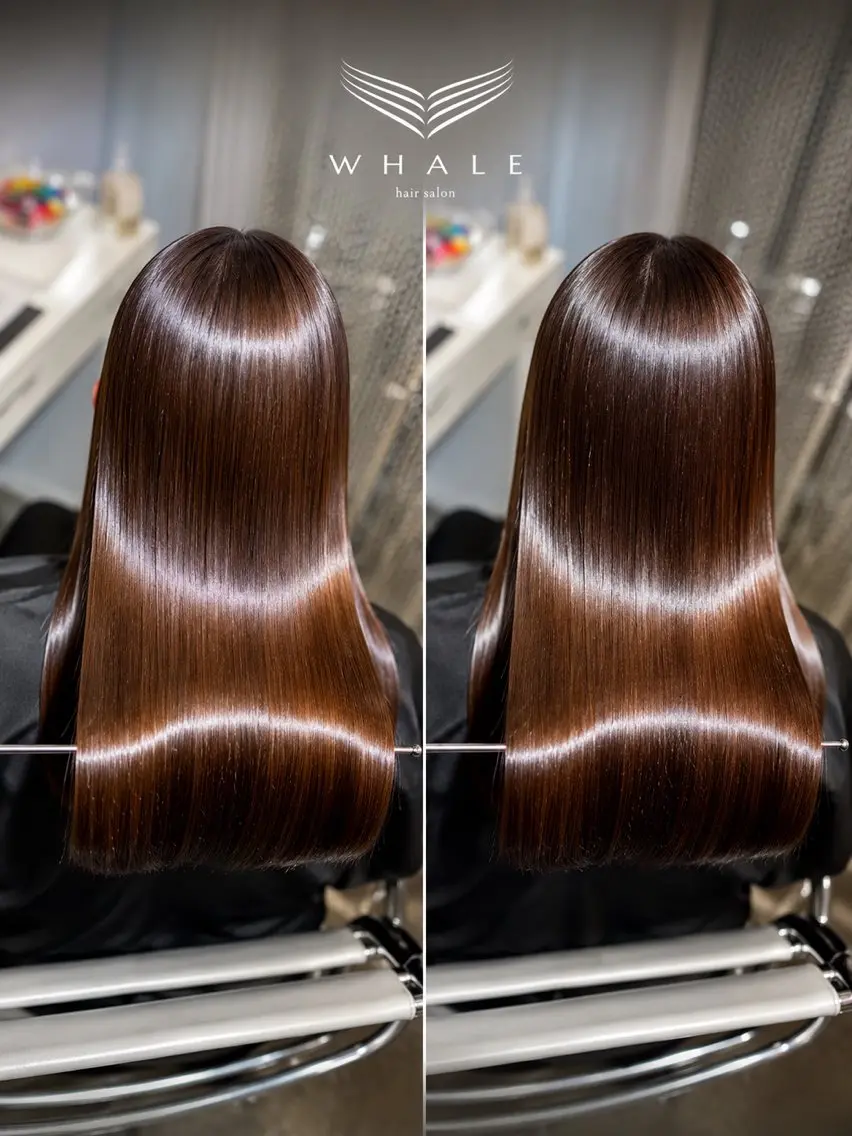 セミロング 縮毛矯正 WHALE hair × beautyのヘアスタイル