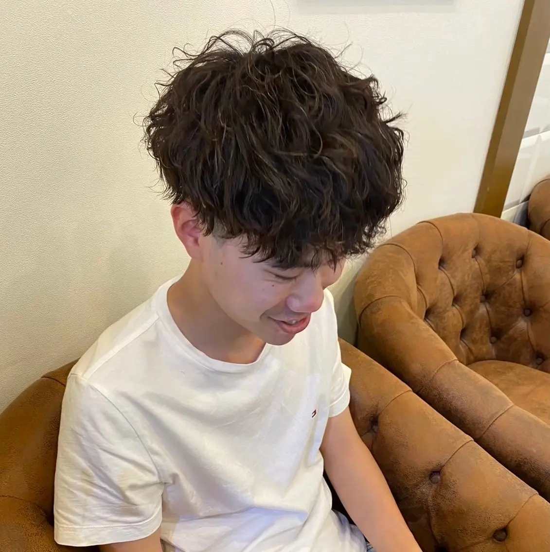 ミディアム パーマ メンズ 榊原 貫太のヘアスタイル