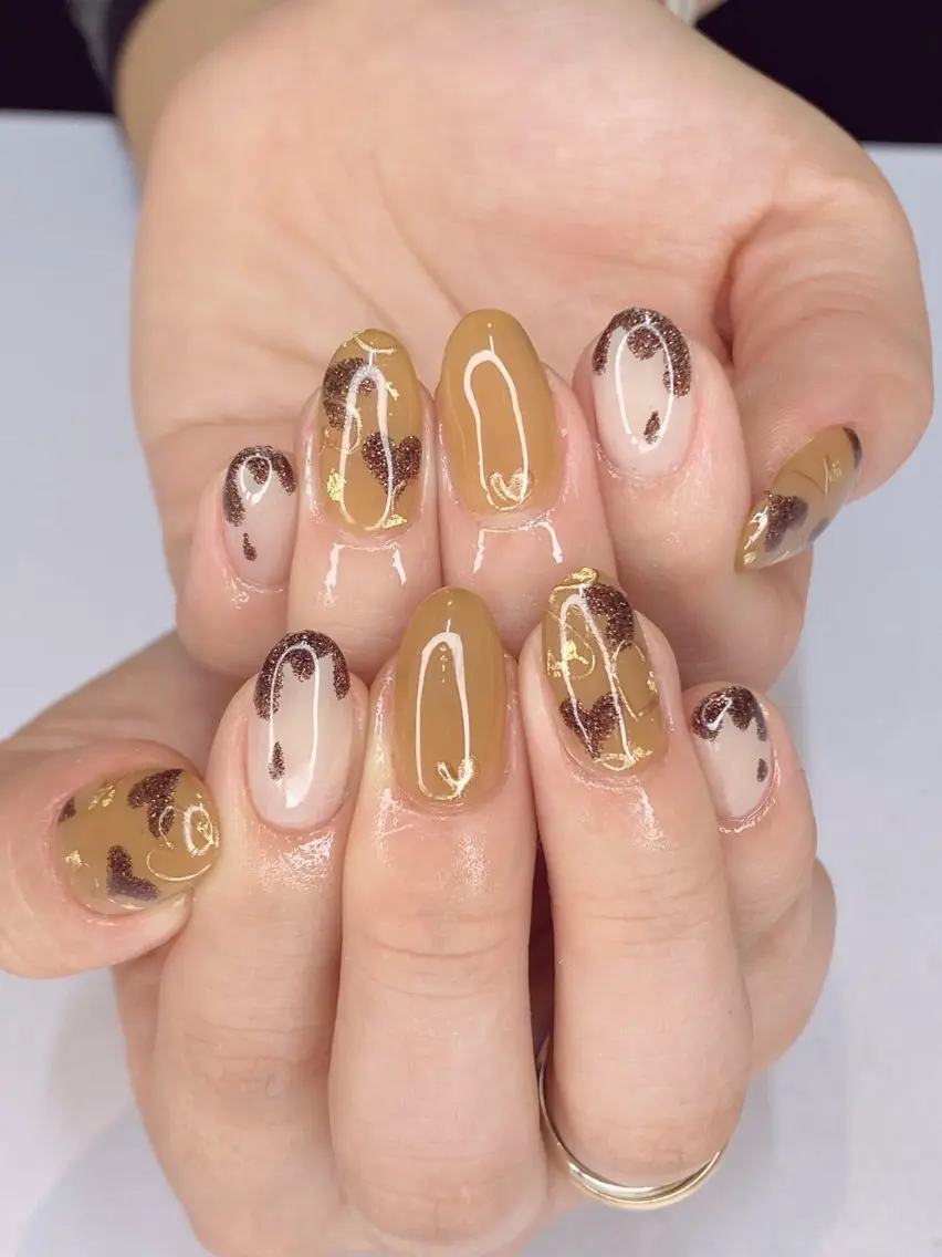 ネイル アートネイル オーロラネイル クリアネイル グラデーション ハート Nail Salon ertiのネイルデザイン