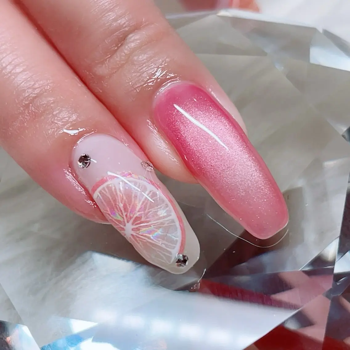 ピンクグレープフルーツネイル【リピーター様¥5,900】の写真
