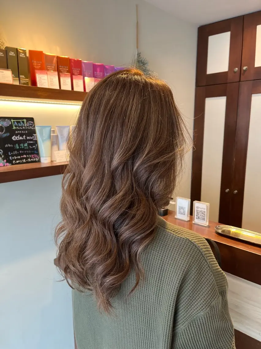 セミロング カラー カット ヘアカラー 大人透明感艶カラー 寺田稜のヘアスタイル
