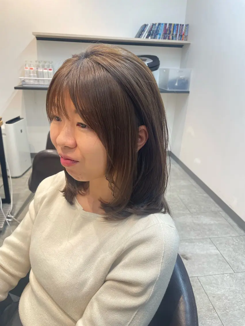 ミディアム カット ヘアカラー ボブ/ショート 六本木/佐藤ゆり🎀のヘアスタイル