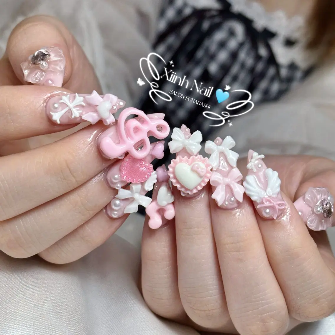 ネイル チークネイル 桜ネイル 長さ出し フットネイル ジェルネイル ハンドネイル XIINH NAIL SALONのネイルデザイン