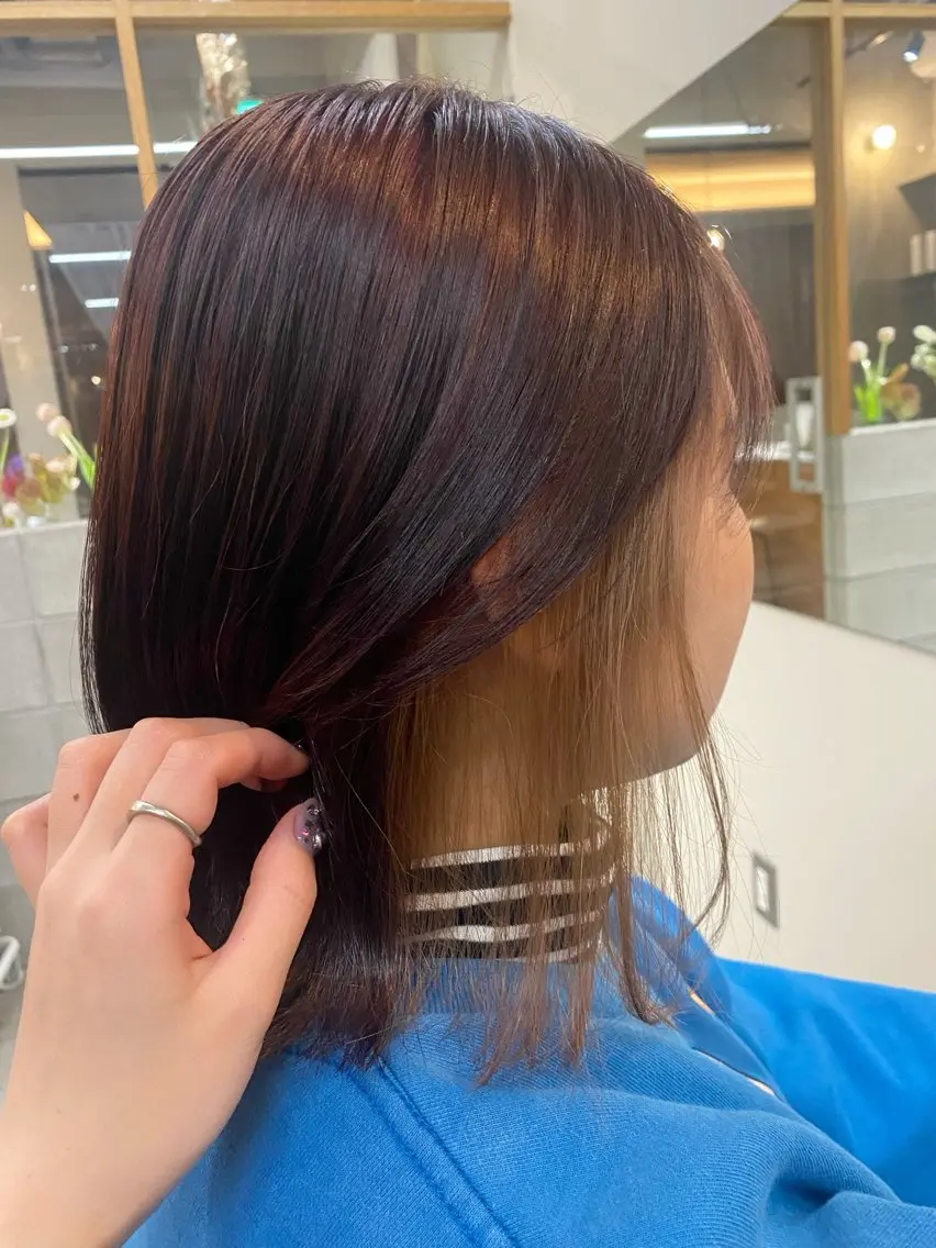 ミディアム カット ヘアカラー トリートメント 🌻花屋併設🌻濱 幸帆のヘアスタイル
