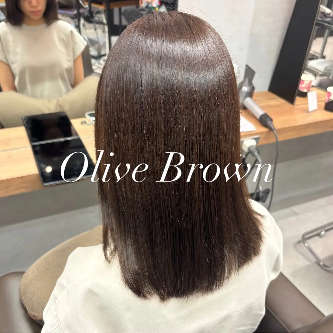 セミロング カラー ブラウンカラー オリーブブラウン 似合わせカット ヘアカラー トリートメント 艶カラー✨️髪質改善 🪽縮毛矯正mamiのヘアスタイル