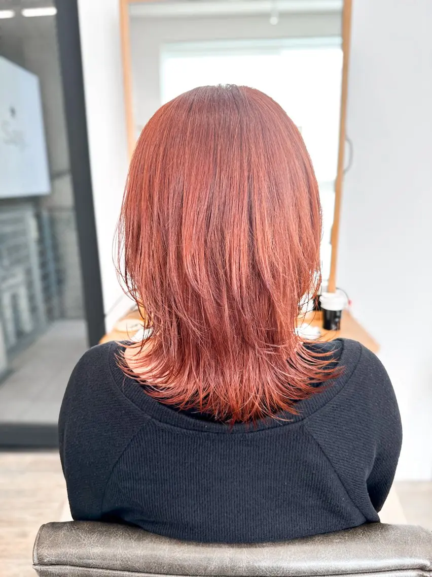 ミディアム カラー ブリーチ ハイトーンカラー レイヤーカット ブリーチカラー🔥 パーマ【佐々木凌平】のヘアスタイル