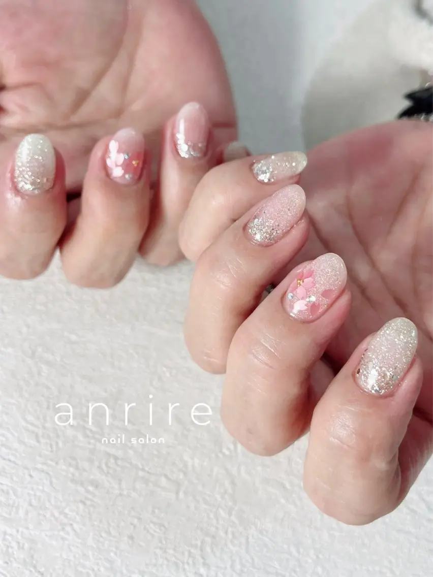 ネイル 長さ出し ハンドネイル nailsalon anrireのネイルデザイン