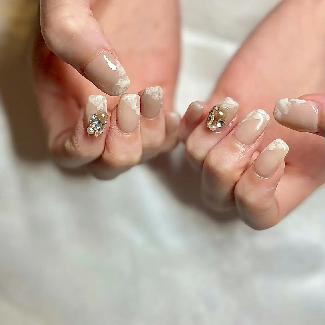 ミディアム カラー パーマ ヘアアレンジ メンズ キッズ ネイル マツエク・マツパ 大理石ネイル(マーブル) el. by Aoのネイルデザイン