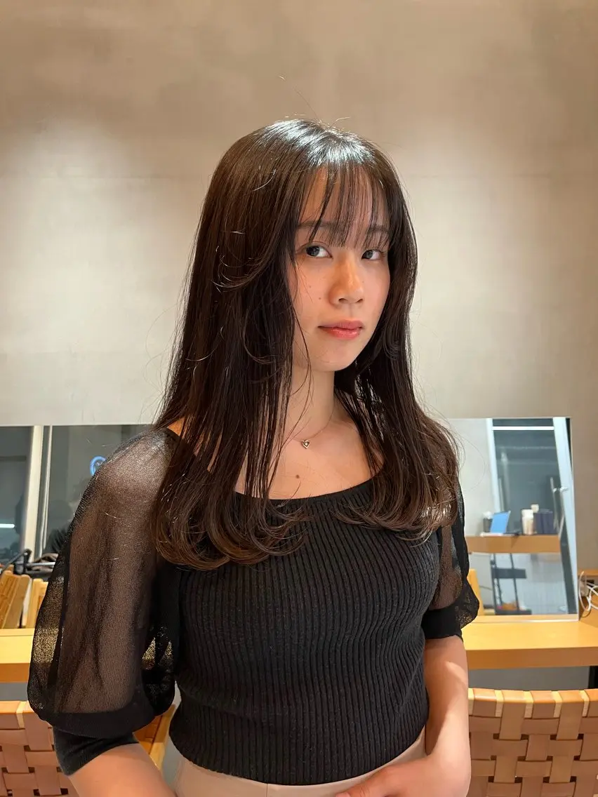 セミロング カラー カット ヘアカラー トリートメント 縮毛矯正ボブ&顔まわ レイヤー♡TOMOEのヘアスタイル