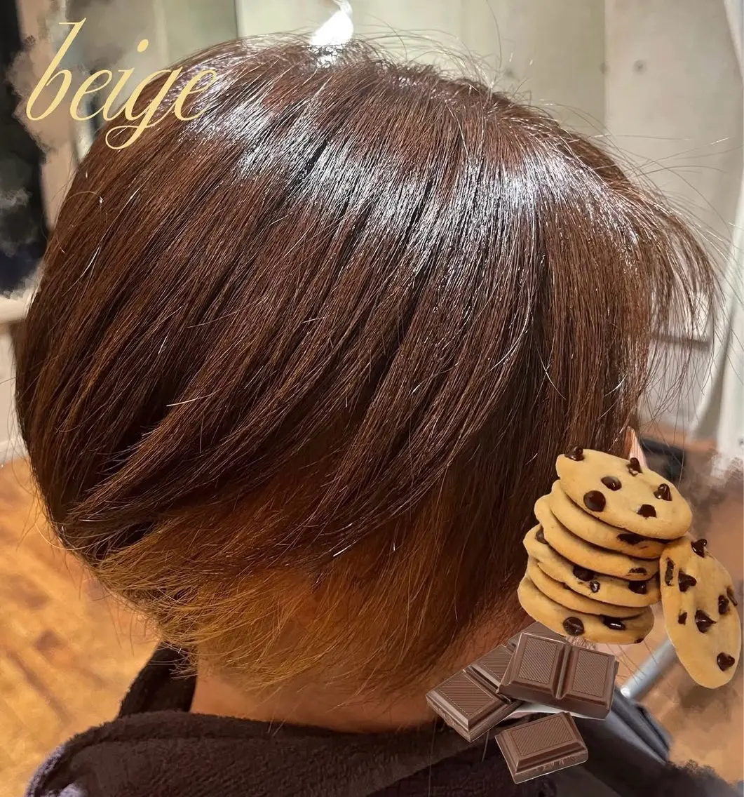 ショート カラー ベージュカラー イヤリングカラー LAISSEZ 竹内のヘアスタイル