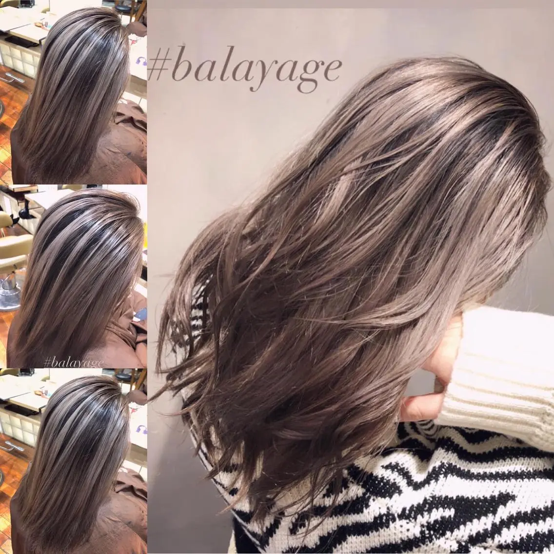 セミロング カラー 髪質改善⭐️ 桜場のヘアスタイル
