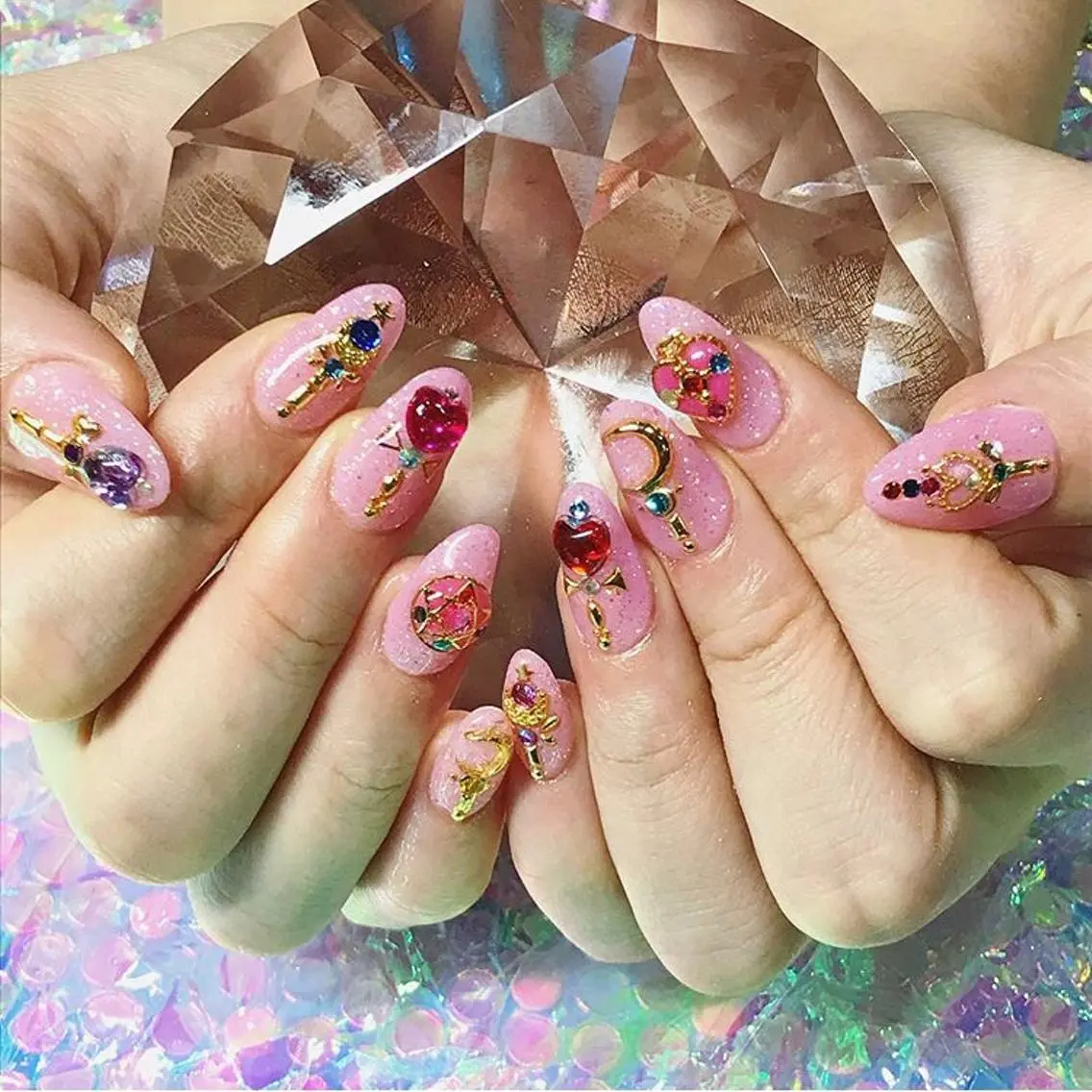 ネイル 渋谷／チップ長さ出し 👑アプレgel-xのネイルデザイン