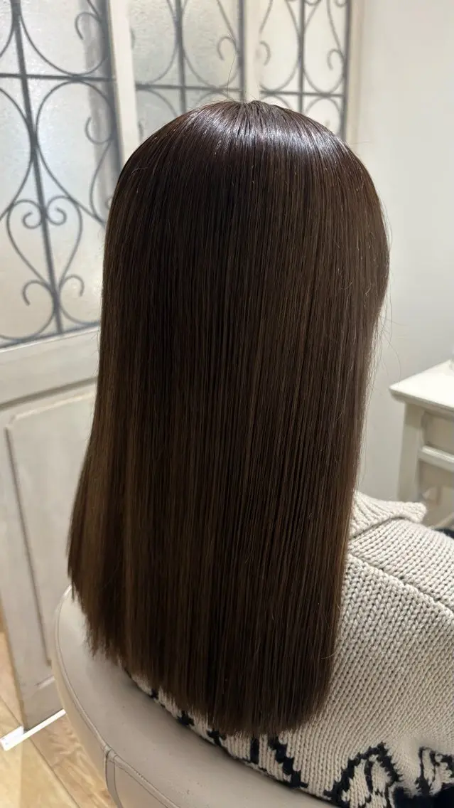 ミディアム カラー カット トリートメント 似合わせ 顔周りYUUGAのヘアスタイル