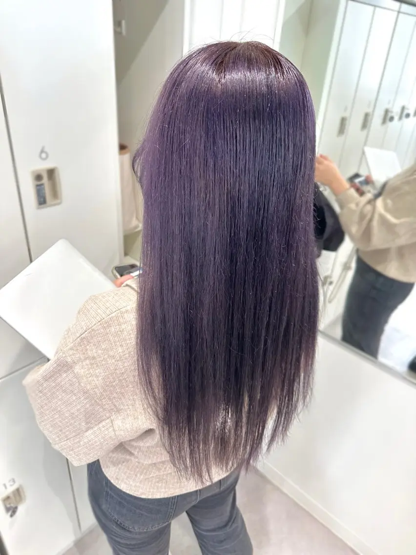 セミロング カラー ブリーチ ラベンダーカラー ヘアカラー 渋谷韓国レイヤー /SAYAKA🩶ᩚのヘアスタイル