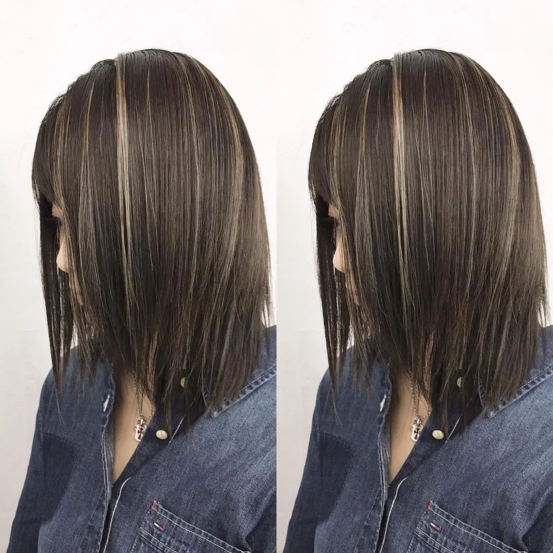 ロング カラー グレージュ ハイライトカラー ハイライト ヘアカラー TATSUYA アートディレクターのヘアスタイル
