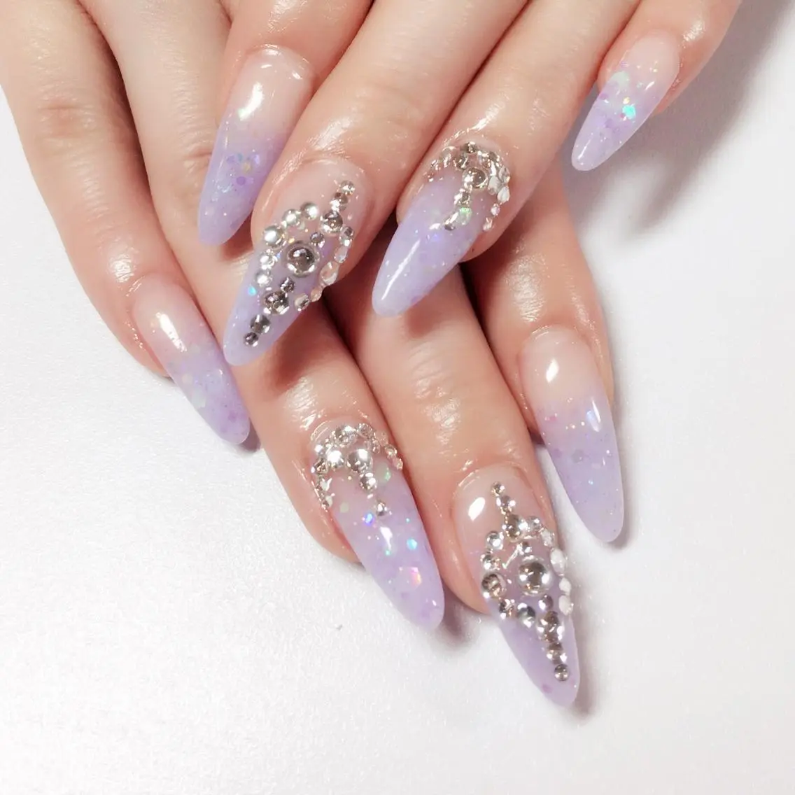 ネイル アートネイル ラメ(グリッター) ラメグラデーション スカルプネイル ストーンネイル nail salon Soeurのネイルデザイン
