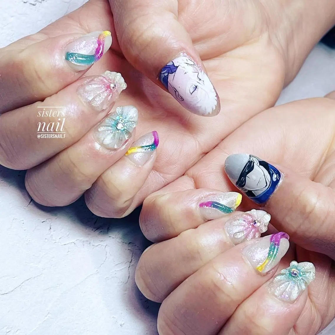 ネイル アートネイル 韓国ネイル ぷっくりネイル sisters nail.fのネイルデザイン