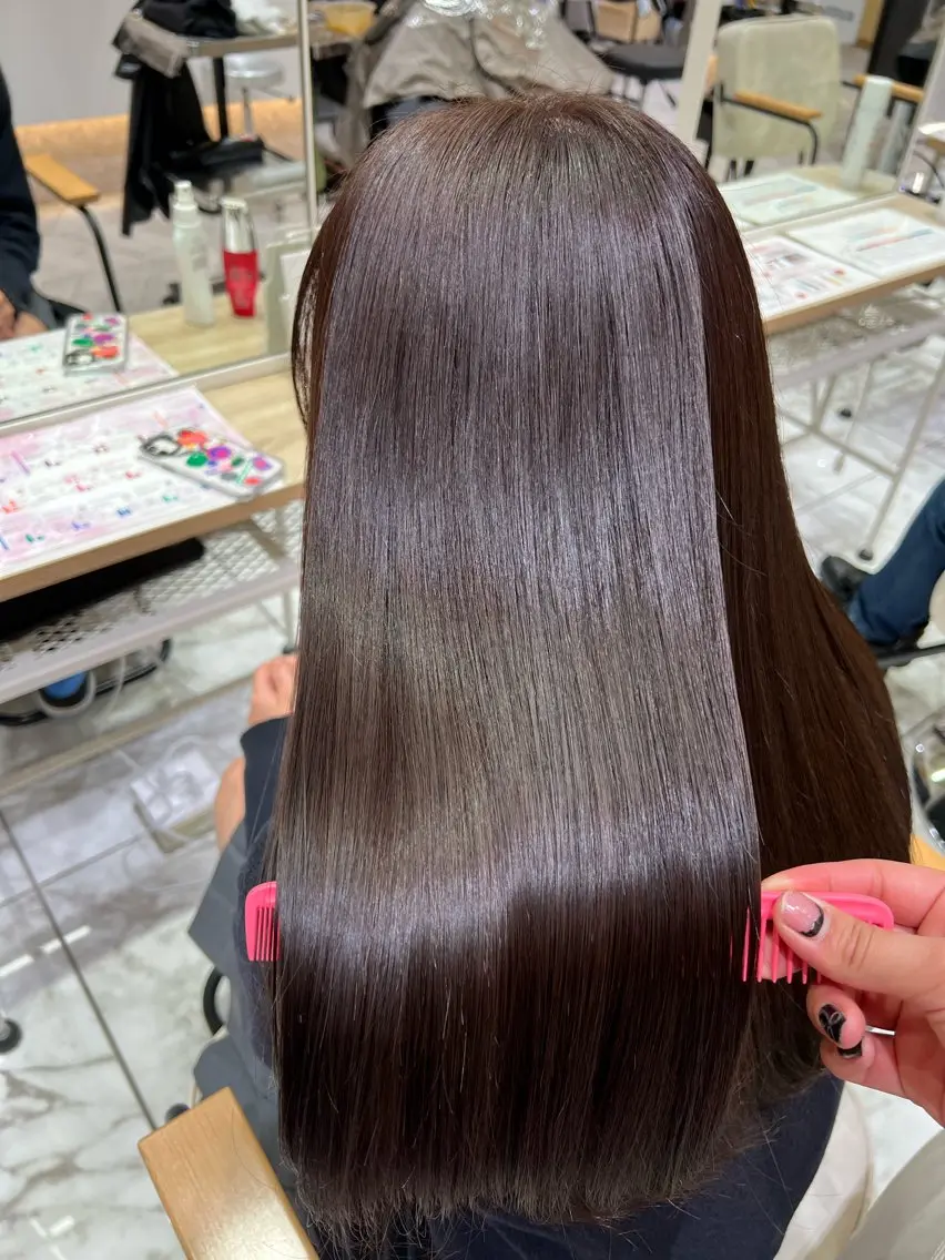 セミロング カラー ブラウンカラー 縮毛矯正 酸性ストレート人気 No,1/カスミ🩰のヘアスタイル