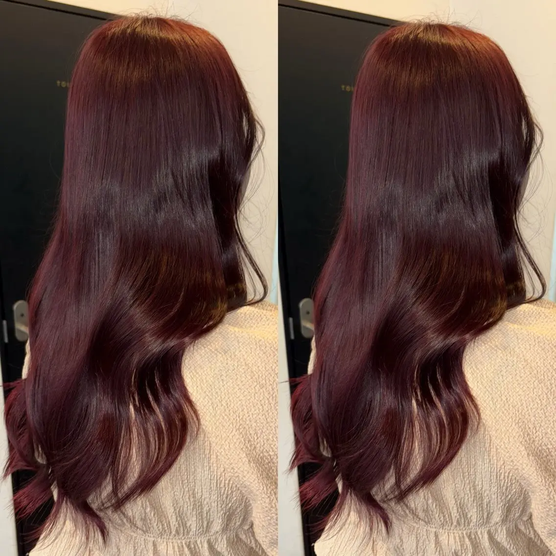 ロング カラー ブリーチ ブリーチなしカラー パープルカラー レッドカラー ヘアカラー なんば、心斎橋🍓 ハイトーンnicoのヘアスタイル