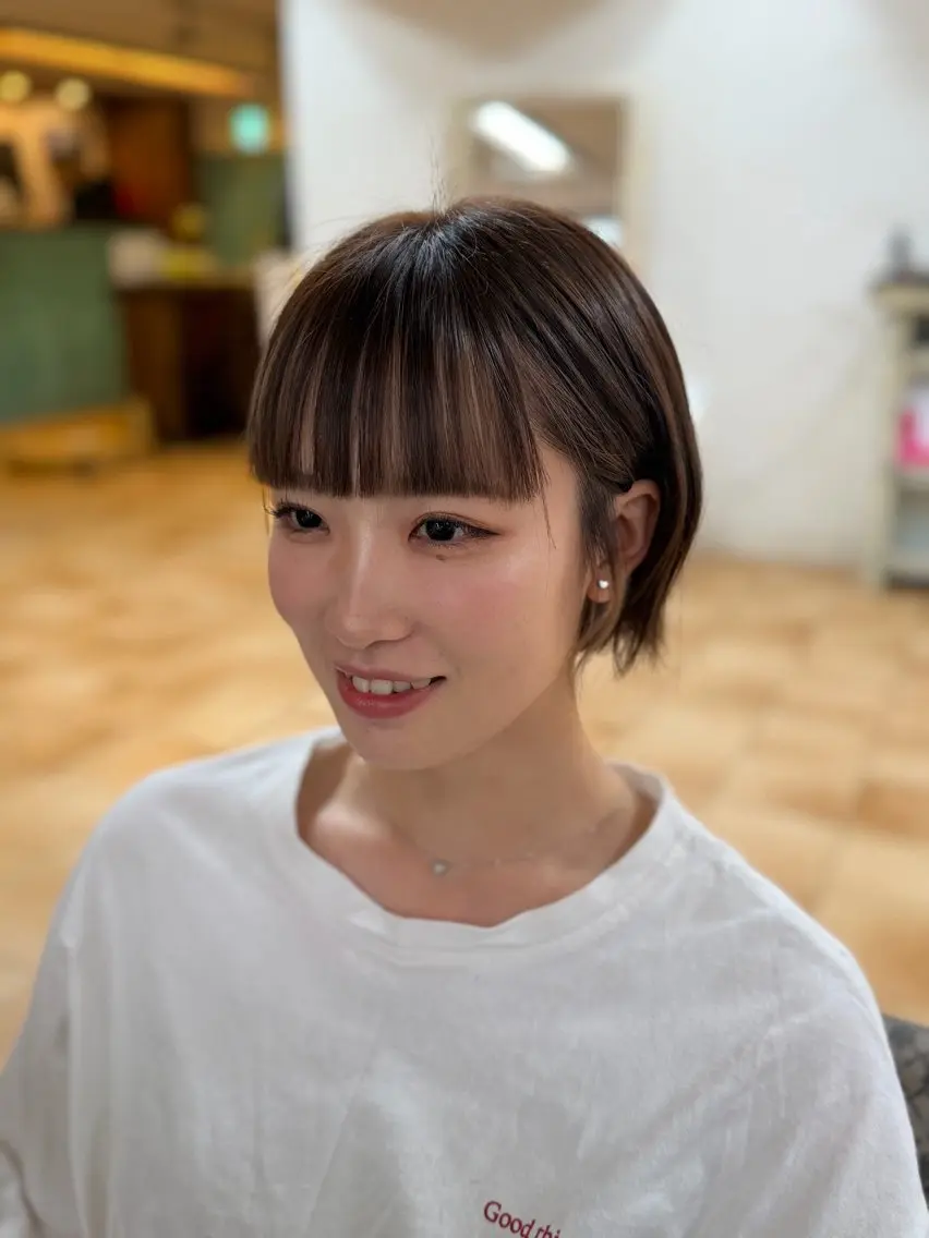 ショート カット ヘアカラー トリートメント 縮毛/髪質改善/ 円山/HAYATOのヘアスタイル