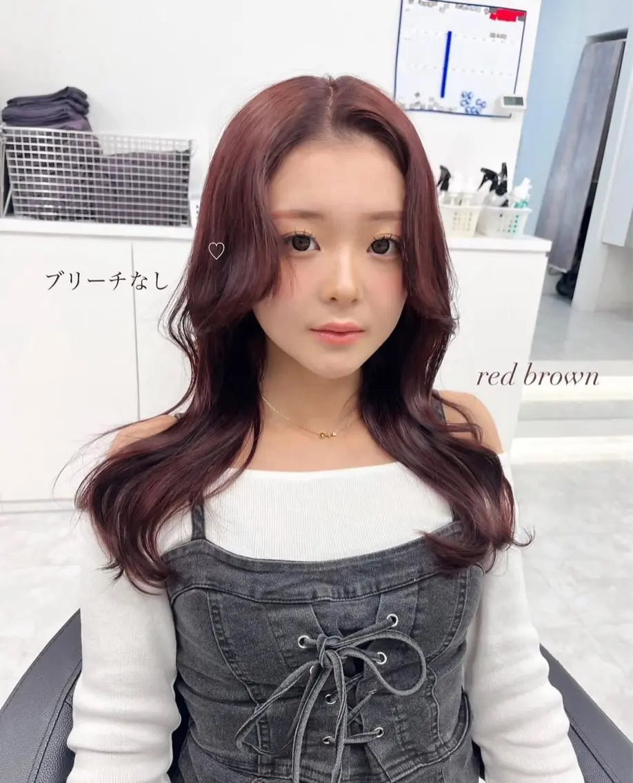 ロング ヘアカラー トリートメント ヘアセット RIKO👼🏻💓 韓国ガーリーのヘアスタイル